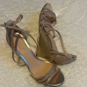 Jewel Badgley Mischka Glittering Gold Heels